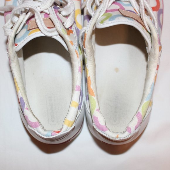 Coach Signature Logo Barrett Women's Canvas Sneaker Shoe Multicolored Size 9B - Picture 13 of 13